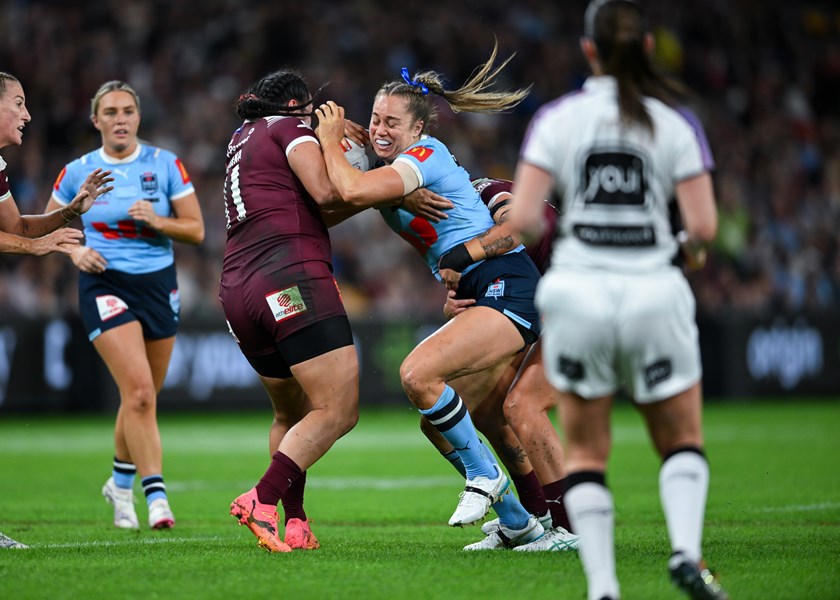 Co-captain Kezie Apps in action for NSW in Game One 2024: NRL Photos