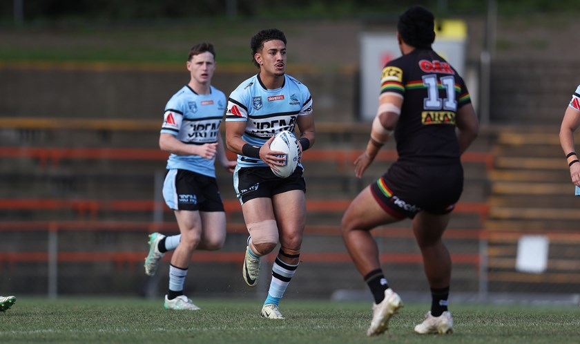 Sharks fullback Siteni Taukamo scored a double in the Minor Semi-final. Photo: Bryden Sharp