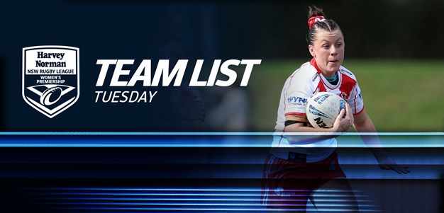 Team List Tuesday | Harvey Norman NSW Women's Premiership - Round Two