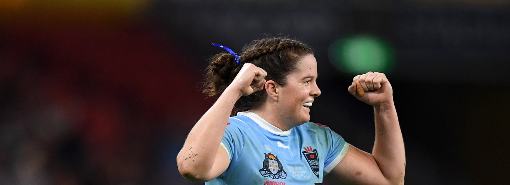Pearson celebrates full-time in Game One 2024 Women's State of Origin: NRL Photos